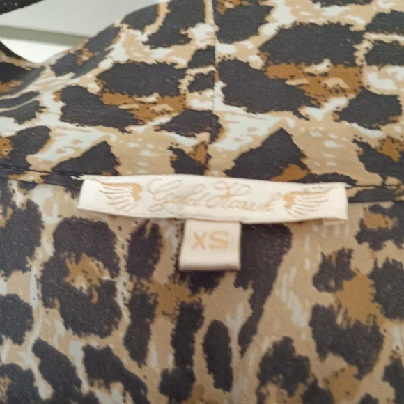 Leopard Print Lace Trim Sweater Gold Hawk XS - Picture 3 of 3